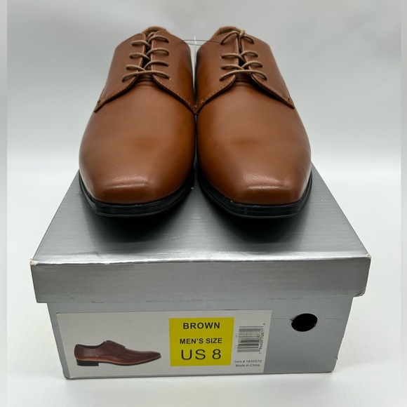 Perry Ellis Men’s Brown Leather Oxford Dress Shoes Size 8 NWT - Picture 9 of 12